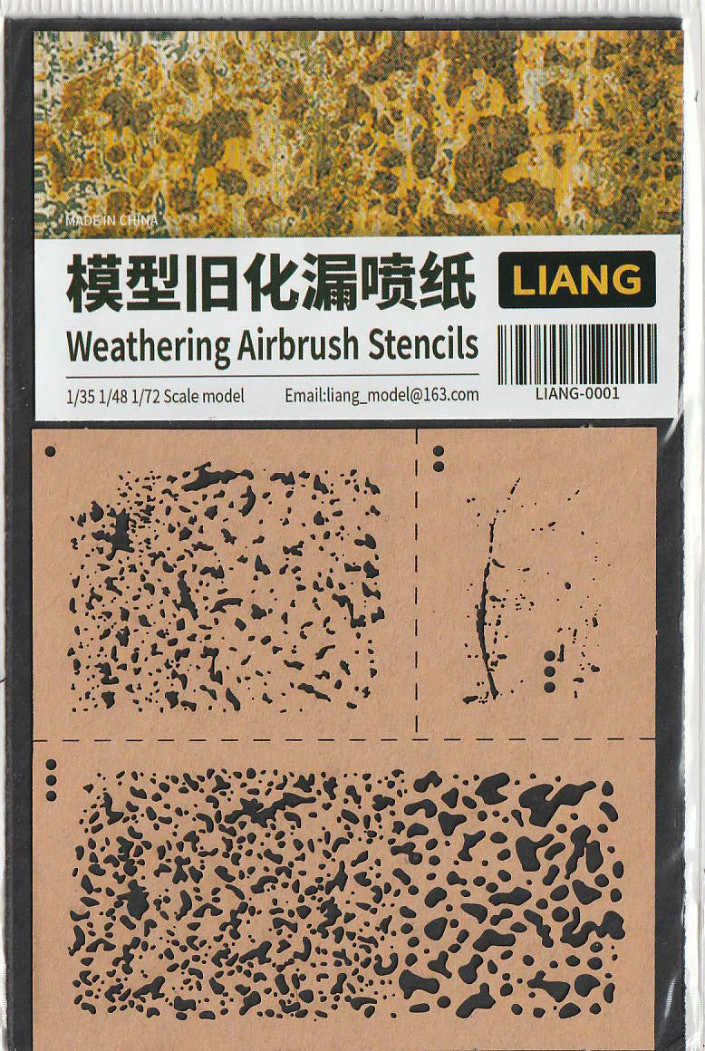 LIANG Model Weathering Airbrush Stencils 0001